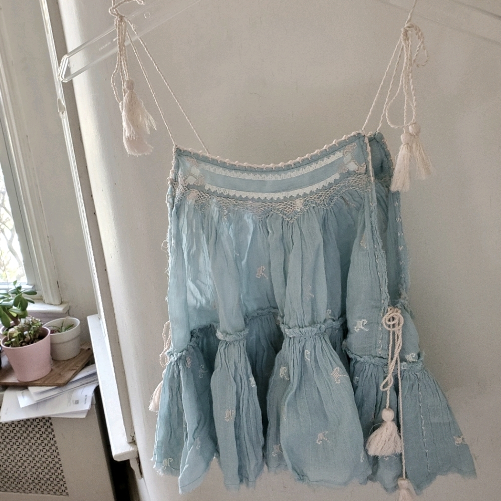 Free People Boho Tassel Top